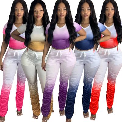 China New Fashion Breathable Women Stacked Sweatpants Two Piece Set Outfits Women's Stacked Leggings for sale