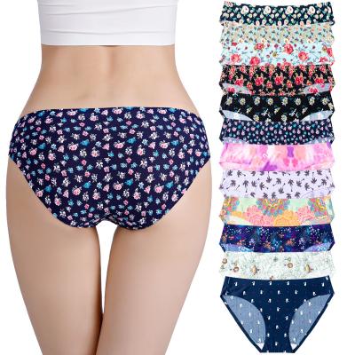 China High Cut Breathable Standard Europe Size Different Patterns Floral Printed Mesh Brief For Women for sale