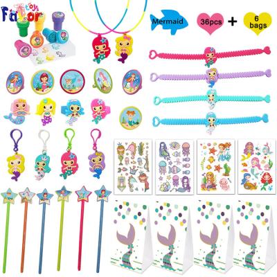 China Toy Amazon Hot Selling Mermaid Birthday Party Matching Supplies Favor Toys Set For Girl for sale