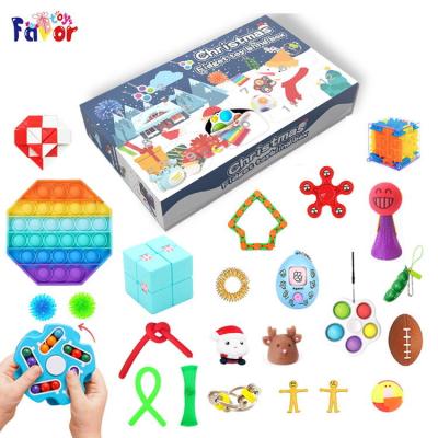 China 2021 Advent Calendar Christmas Box Amazon Hot Sale 24PCS Christmas Gift Blind Boxes Stir Sensory Toy Christmas Advent Calendar For Children for sale