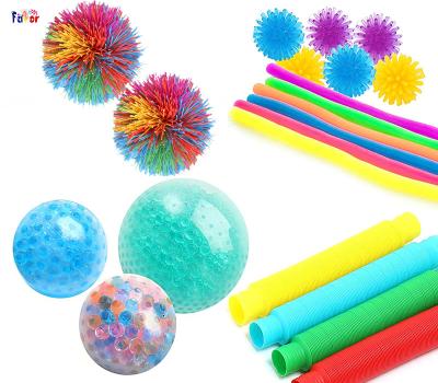 China Sensory toys for autistic children and adults, 20 pack fidgety person toys jump tubes, squishy monkey balls and stretchy strings set 6 cm for sale