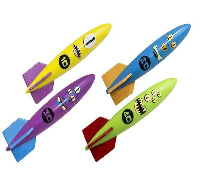 China PVC Fishing Torpedo Bandits Pool Diving Toys, Torpedo Swim Descent Toys, 4 Pack for sale