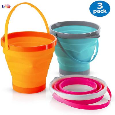 China Plastic Collapsible Pail Bucket Collapsible Buckets Multi Purpose for Beach, Camping Gear Water and Food Jug, Dog Bowl and Fishing Tub for sale