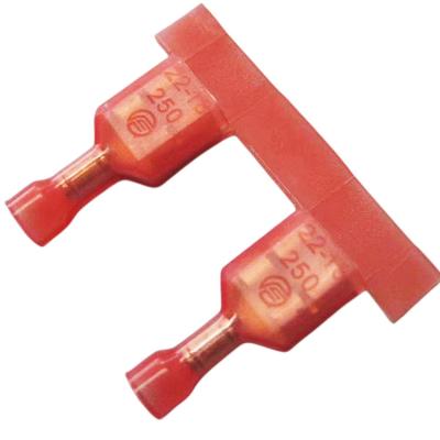 China FDFN1.25- 110(5) Copper Wire Insulated Spade -2 Female Crimp Terminal Connector 22-16AWG for sale