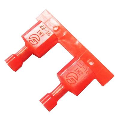 China Wire Crimp 2-521102-2 Terminal Insulated Daisy Chained Square End Terminals Reel Butt Splice Quick Splice Easy Crimp Connector MDFN1.25-187 for sale