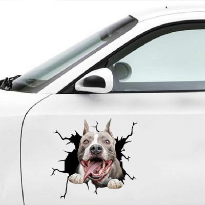 China Other creative dog slot car stickers simulation pet decoration stickers stained glass car stickers for sale