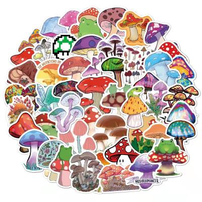 China New 50 PCS Decorative Vinyl Sticker Cute Waterproof Stickers For Kids Laptop Skateboard Water Bottle Album Phone Mushroom Adult Stickers for sale