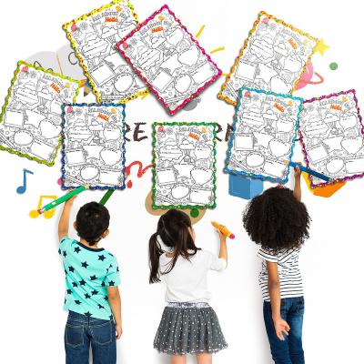 China Paper 8 Pieces Poster Pack for School Party Classroom Kindergarten DIY Watercolor Poster Coloring Chart All About Me Poster for sale