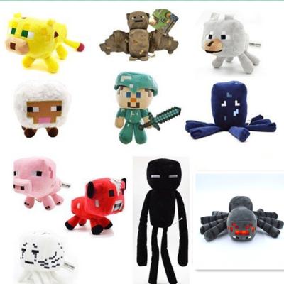 China Gift kids toys pink ender dragon plush toy doll stix pig tiger cat zombie man squid doll for sale