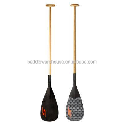 China SHAEN OC Unisex Handmade Carbon Fiber 1 Piece Outrigger Canoe Hybrid Wooden Fixed Paddle for sale