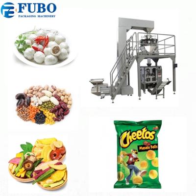 China Food see food cups device/frozen food measuring/fries dumplings packing machine with 10 heads weighting for sale