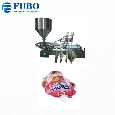 China Food Hand Feed Water Spout Pouch Filling Capping Packing Machine for sale