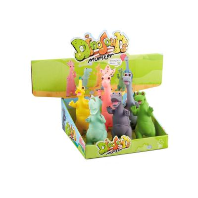 China Eco-friendly Dinosaur Toy 6pcs Cute Little Vinyl Small Animal For Kids Bath Toys for sale