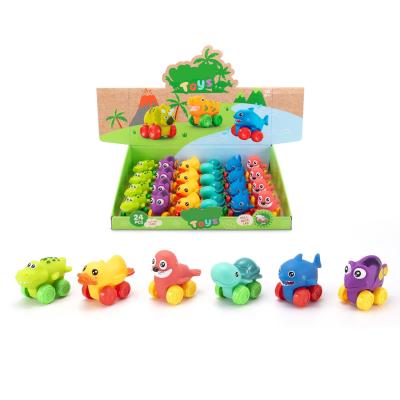 China Sea Animal Car 24pcs Environmentally Friendly Toy Car Vinyl Small For Kids 6 Assorted for sale