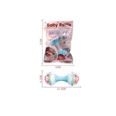 China Eco-Friendly Cute Lightweight Baby Ratchet Toys Shaker Grab and Spin Baby Rattle Set Dumbbell Set Reborn Baby Educational Toys for sale