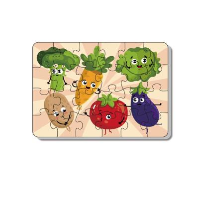 China 24 Piece Jigsaw Puzzles Set For Kids Vegetable Jigsaw Toys Cartoon DIY Educational Toys for sale