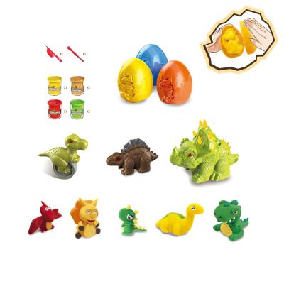 China 12pcs dinosaur world playdough set with tools funny dino egg 4 boxes clay play toys for kids 39*7.6*27cm for sale