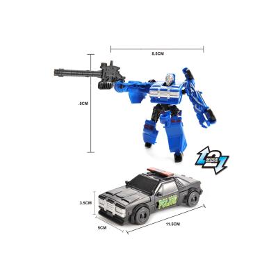 China DIY TOY police car Deformation shapeshifting plastic robot DIY toys with gun education toys for kids for sale