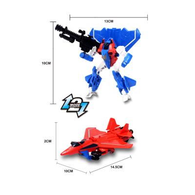 China Cool Plastic DIY TOY Deformation Stealth Fighter Shapeshifting Transformation Robot Toys Kids Model Education Robots for sale