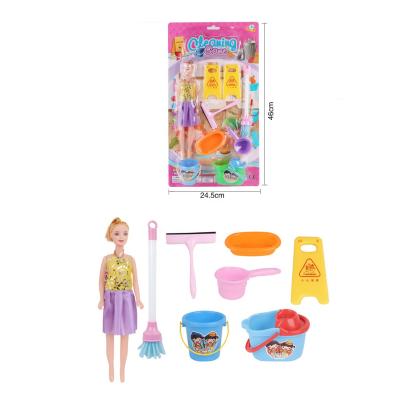 China MODEL TOY 8pcs Household Tools Pretend Play Toys With Doll for sale