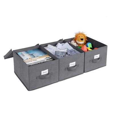 China Large Cubes Sustainable Woven Lids And Handles Foldable Storage Box For Clothes for sale