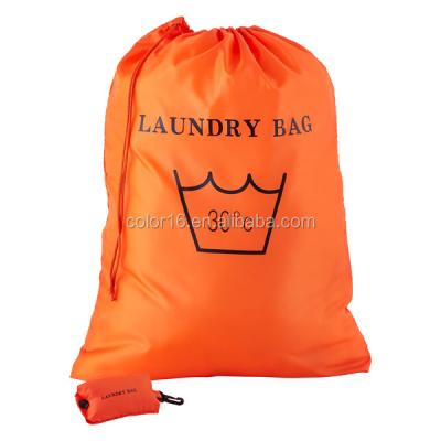 China 100% High Quality Eco-friendly Polyester Foldable Nylon Drawstring Travel Bag Storage Waterproof Laundry Bags for sale