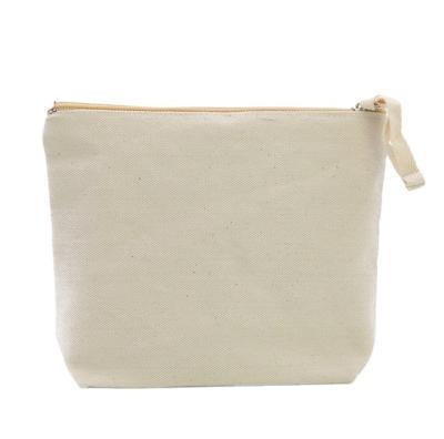 China Newest Design Eco-friendly Canvas Empty Single Cotton Cosmetic Bags Storage Bag With Zipper for sale