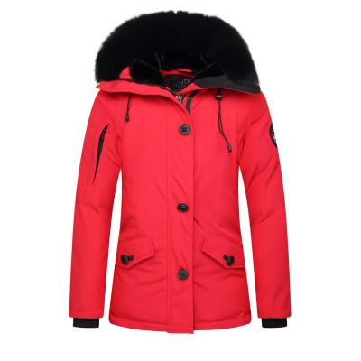 China Best Selling Raccoon Fur Waterproof Hooded Heavy Filled Women Down Jacket for sale