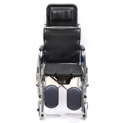 China Wheelchair Price Good Reclined Handicap Recliner Reclining Foldable Wide Backrest Manual Cerebral Palsy Reclining Wheelchair For Adult for sale