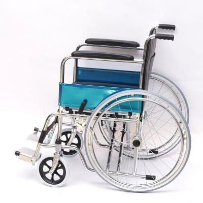 China Wheelchair Cheap Price Customized Hospital Furniture Wholesale Popular Steel Manual Foldable Wheelchair for sale