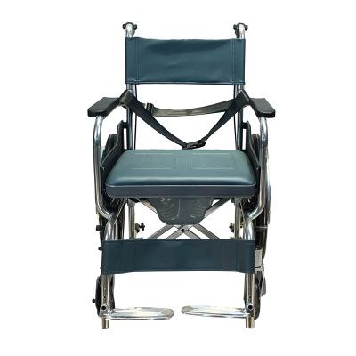 China Wheelchair Hospital Wheelchair Elderly Foldable Height Adjustable Manual Wheelchair With Wheels Foot Rest And Commode for sale