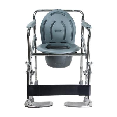 China Commode Factory Custom Cheap Hospital And Home Used Adjustable Steel Disabled Commode Patient Toilet Chair for sale