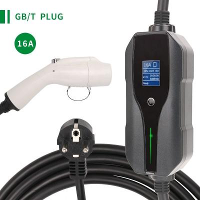 China Portable AC 3.5kw 16A EV Charging Single Phase 16A Type 1 Portable Type 1 - 2 GBT Plug For EV Vehicles Charging for sale