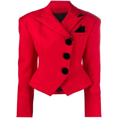 China Jacket Women 2022 Newest Breathable Fashion Designer Slim Fit Red Short Blazer IN-STOCK for sale