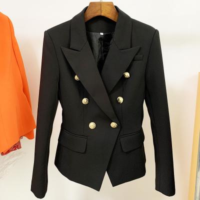 China IN-STOCK 30 Colors Designer Jacket Women's Classic Cross Metal Lion Buttons Blazer Size S-5XL for sale