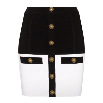 China IN-STOCK Lion Buttons Mini Skirt 2022 Newest Designer Skirt Women Breathable Color Block for sale