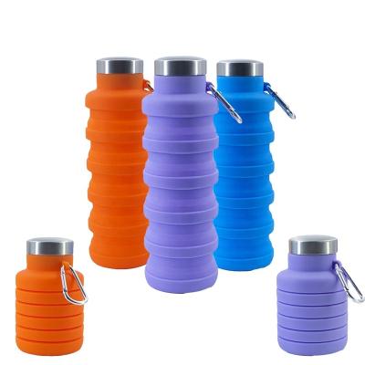 China New Design Travel Viable Eco-Friendly Collapsible Silicone Water Bottle Collapsible Reusable Coffee Cup With Lid for sale