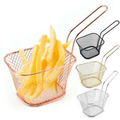 China Sustainable Mini French Fries Basket Square Fryer Baskets Stainless Steel French Fries Fry Basket for sale