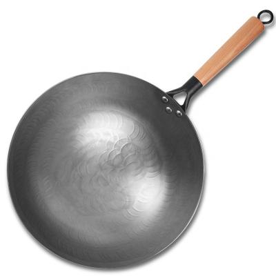 China Durable High Quality Traditional Handmade Wok Iron Pan Non-Coating Gas Cooker Non-Stick Cookware for sale