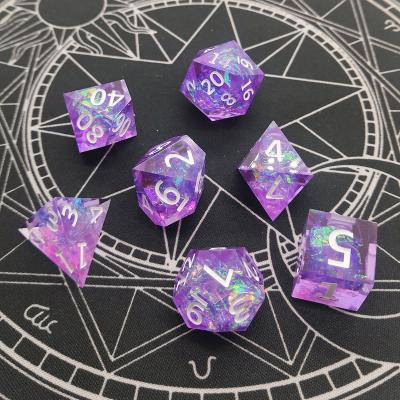 China Fashionable Custom Polyhedral RPG Dice Set With Cutting Edge Resin Dice for sale