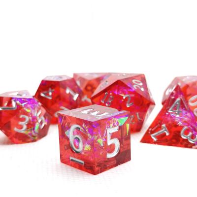 China 7 Pieces Fashionable Dnd Resin Role Playing Dice Set Cutting Edge Dice Playing Games RPG Dice and Pathfinder Resin for sale