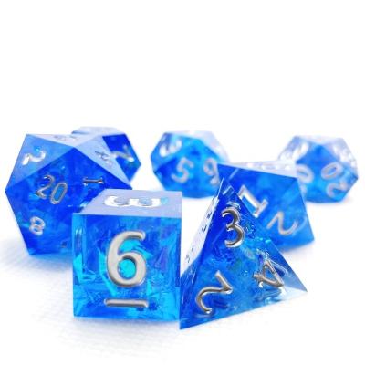 China Fashionable new classy resin transparent dnd dies set polyhedral dies RPG dies for sale