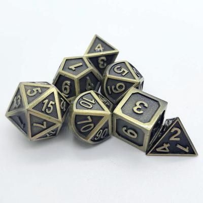 China 2020 New DND Metal Dice RPG Dungeons and Dragons Zinc Alloy Game Entertainment Dice Table Set for sale