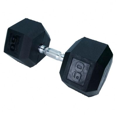 China Anti-Slip Home Exercise Basics Hex Hand Rubber Wrapped Dumbbell For Women 25 Pound 10 Pound 5 Kg Dumbbell for sale