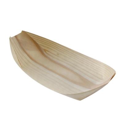 China Popular Stocked Pine Wood Sushi Packaging Disposable Boat for sale