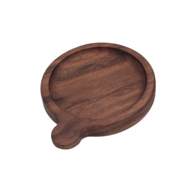 China New Modern Fashion Custom Wooden Coasters Black Walnut Mug Mat 9.9x1cm Coffee Tea Cup Coaster for sale