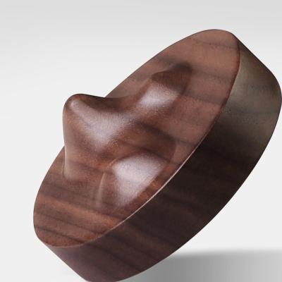 China New Design Viable Modern Style Creative 3D Carving Black Walnut Beech Wood Cup Mat Coaster for sale