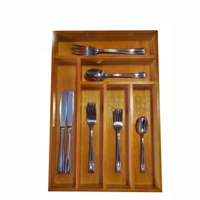 China Craft Handmade Cheap Useful Box Packing Wooden Box Bamboo Tray For Cutlery Set for sale