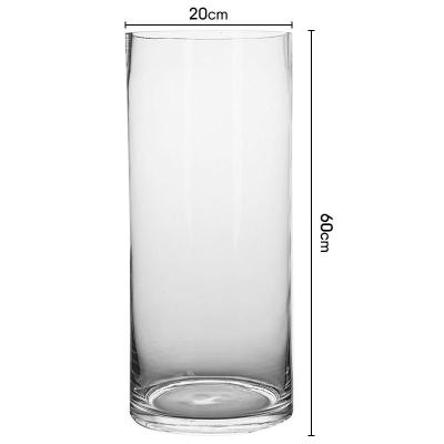 China Latest Fashion Minimalist 60cm High Cylinder Tall Clear Glass Vases for sale