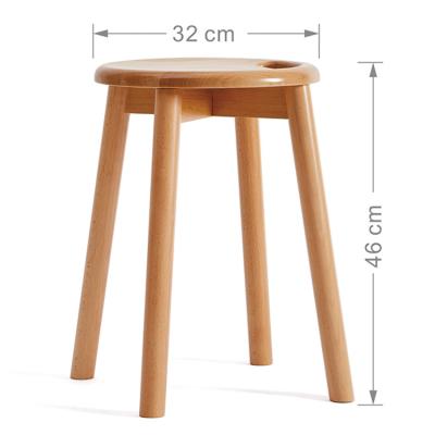 China Modern Design High End Solid Wood Durable Wooden Bar Stools Home Decor Stools for sale